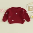 thumbnail image 2 of Chandails Tricotés Décontractés pour Filles, Manches Longues, Fleur, Chandail Chaud à Enfiler, Haut, Vêtements d'Automne et d'Hiver, 2 of 7