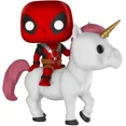 thumbnail image 3 of Funko pop Marvel Bedtime Deadpool on Unicorn 36# Clown Deadpool Figura de acción de PVC Colección Juguetes para niños Regalos de Navidad, 3 of 4