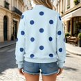 thumbnail image 5 of Womens Polka Dot Sweatshirts Neck Long Sleeve Pullover Tops Oversized Drop Shoulder Loose Fit Soft Cute Graphic Print Y2K Casual Fall Fashion Outfits, 5 of 7