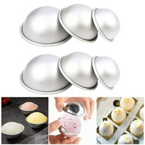 6X 3D Aluminum Bath Bomb Molds Half Ball Cake Moulds Chocolate Baking Pan 2# 6Pcs YIWEI