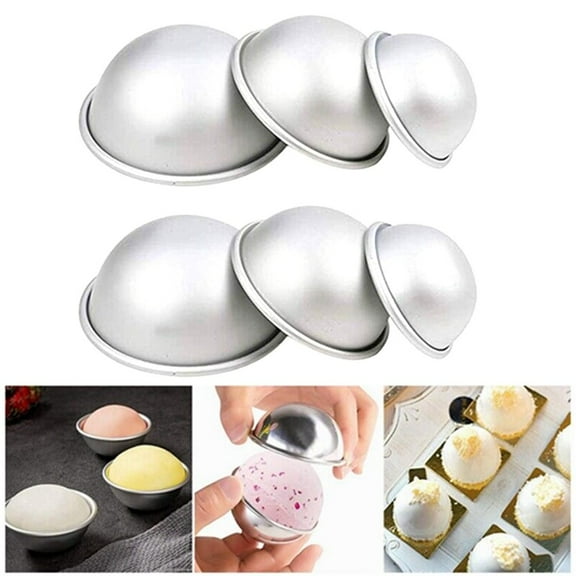 6X 3D Aluminum Bath Bomb Molds Half Ball Cake Moulds Chocolate Baking Pan 2# 6Pcs YIWEI