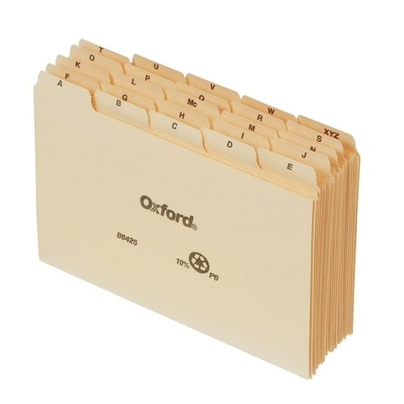 Oxford Index Card Dividers 4" x 6" Manila 25/Set (B6425)