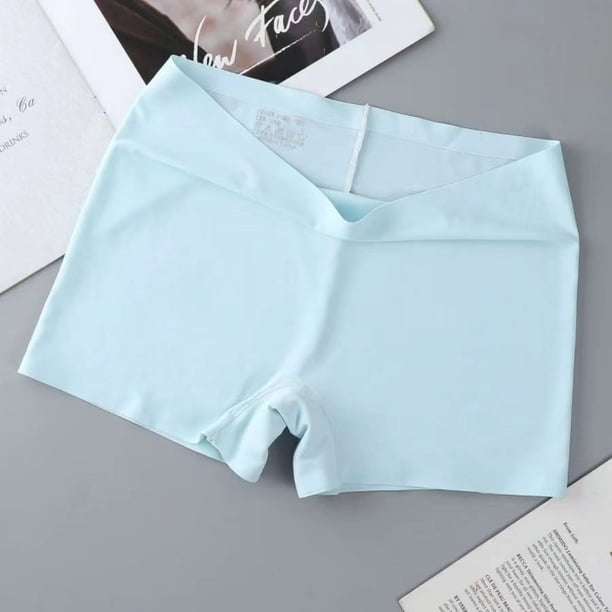 Pantalones de seguridad de cintura media de verano, bóxers transpirables con cierre de barriga, ropa interior de seda de hielo sin costuras, leggings antiluz, bóxers para mujer