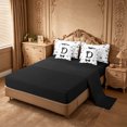 thumbnail image 3 of meiyoeat Women Pearl Necklace 7 Pieces Full Size Bedding Sets For Kids,Black Ribbon Letter Print D Full Size Bed in a Bag,Black Reversible, 3 of 7
