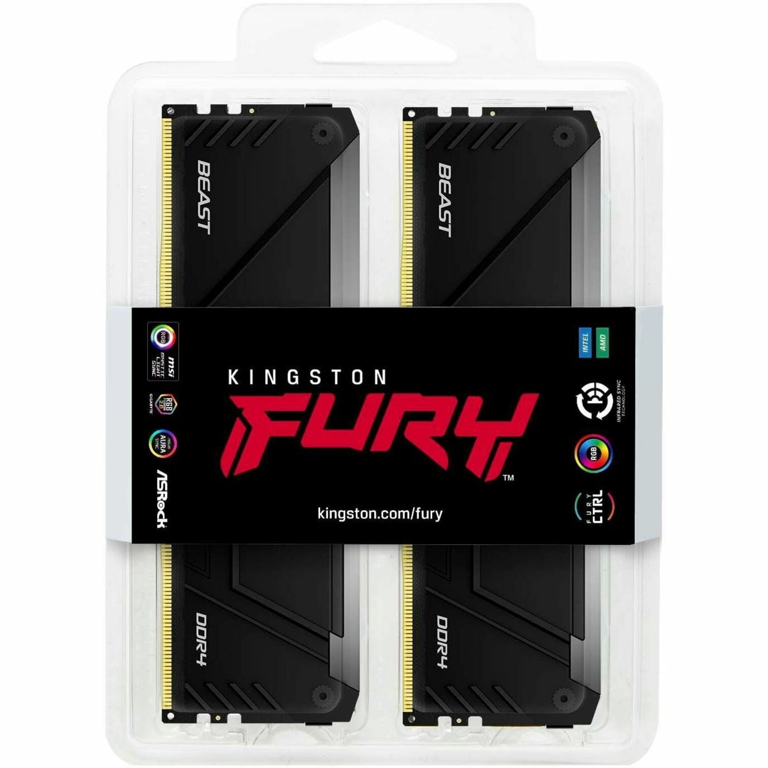 Kingston FURY Beast DDR4 RGB RAM, 128GB, 3733MT/s, CL16
