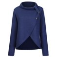 thumbnail image 3 of Female New Long Sleeve Button Cowl Neck Casual Knitted Pullover Tunic Sweaters Cardigan Jacket, 3 of 7
