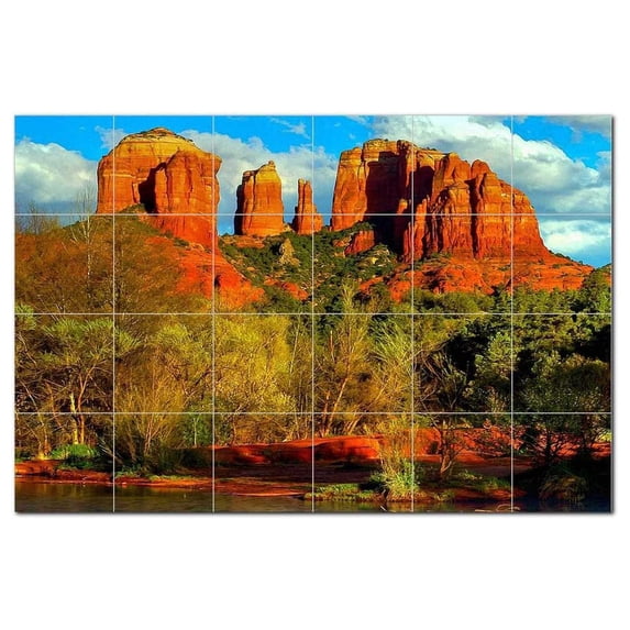 Canyon Ceramic Tile Mural Kitchen Backsplash Bathroom Shower, 400360-M64