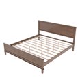 thumbnail image 4 of Euroco Mid-Century Wood King Size Platform Bed with Headboard and Wood Slat Support, No Box Spring Needed, Brown, 4 of 7
