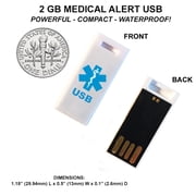 Responder USB Medical Alert Keychain. Hypoallergenic, Waterproof Silicone. 2GB USB Medical Alert Waterproof Flash Drive. Complimentary 12-Month Access PHR (Personal Health Record)