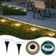 thumbnail image 1 of Luces solares enterradas de enchufe de tierra para jardín | Iluminación impermeable del paisaje del patio exterior | Alimentado por energía solar 16 LED | Fácil de instalar | Paquete de 4, 1 of 9