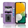 thumbnail image 6 of Allytech For Samsung Galaxy A13 5G 360 Protection Case,Luxury Embossed Triangle Design Shockproof PU Leather Magnetic Closure Flip Stand Wallet Cover with Wrist Strap.Purple, 6 of 7