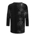 thumbnail image 4 of Hvot&aat Women Halloween Shirt 3/4 Sleeves Day of Dead T-Shirts Pumpkin/Bat/Spiderweb Loose Casual Tops, 4 of 4