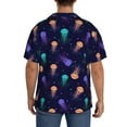 thumbnail image 6 of Picia Sea Jellyfish Men's Linen Shirts Short Sleeve Cuban Beach Shirts Casual Shirts Button Down Shirt for Men Beach Summer Wedding Shirt-4X-Large, 6 of 7