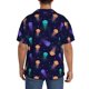 thumbnail image 3 of Balery Sea Jellyfish Camisa Casual de Manga Corta con Botones para Hombre, Texturizada, Estilo Cubano, para Playa, Verano-Small, 3 of 5