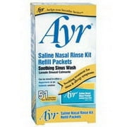 (6 pack) Ayr Saline Nasal Rinse Kit Refill Packets, Soothing Sinus Wash - 51 Ea