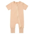 thumbnail image 2 of KPOPLK Baby Boy Girl Clothes Basic Solid Color Fleece Long Sleeve Romper Jumpsuit One-Piece Bodysuit Winter Clothes(Beige,12-18 Months), 2 of 9