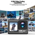 thumbnail image 4 of Cámara deportiva para exteriores con pantalla multifuncional 4K Clear con control remoto Wifi, cámara de 30M y antivibración, gran angular de 170°, 4 of 9