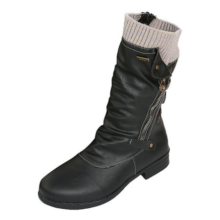 

Women s New Foreign Trade Winter European And American Flat Bottom Large Wool Mouth Middle Boots Womens Size 11 Boots Wide Calf Boot Socks for Women over The Calf Boots Womens 7 Mid Boot Stretcher