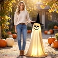 thumbnail image 6 of Kdkad Halloween Light Up Ghost Decor, 33 In Spooky Cute Standing Ghost, Halloween Decorations for Front Door Porch Yard Tree, Indoor Party Room Decor, 6 of 8