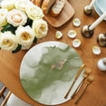 thumbnail image 2 of Round Placemats Abstract Ombre Sage Green Marble 15 inch Set of 6 Table Mats for Dining Table White Modern Art Heat Resistant Non-Slip Kitchen & Home Decorative Place Mat Set, 2 of 8
