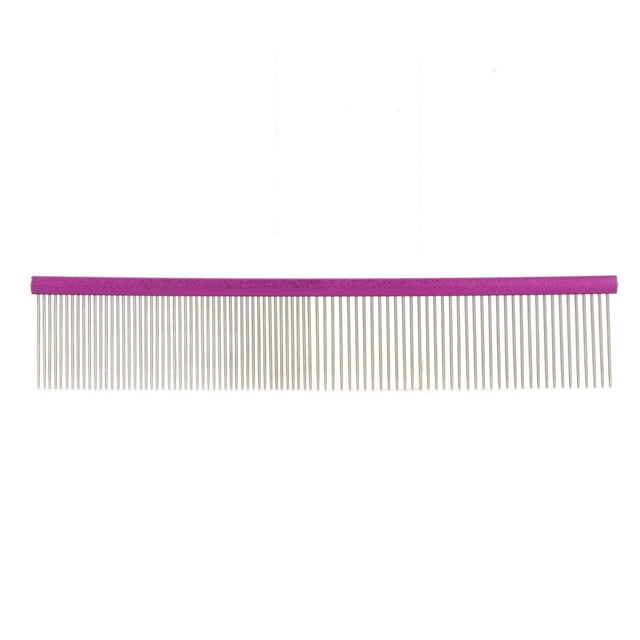 Peigne en Acier pour Animaux de Compagnie, Poignée Ergonomique de Massage de Toilettage de Chien Empêche Réutilisable Statique pour les Races à Poil Court Rouge 16cm / 6,3in, Violet 19cm / 7,5in, Bleu 22cm / 8.7in, Vert 13cm / 5,1in