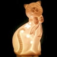 thumbnail image 1 of Lampe de Nuit en Verre Chat Blanc, 1 of 1