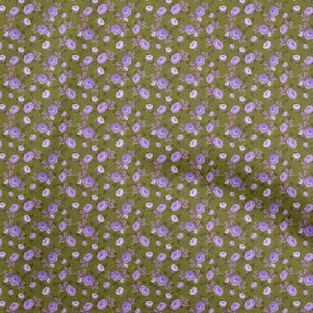 oneOone Georgette Viscose Dark Olive Green Fabric Floral Sewing Craft Projects Fabric Prints By Yard 42 Inch Wide