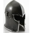thumbnail image 3 of Viking Visored Barbuta Battle Knight Helmet Black Medieval Helm Armor SCA LARP Replica Costume Rustic Vintage Home Decor Gifts, 3 of 4