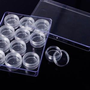 Jaw Accessory Attachment - Fancyleo 12 Pieces Clear Plastic Bead Storage Containers Set with Storage Jars Diamond Painting Accessory Box with Lid for DIY Diamond, Nail and Other Small Items