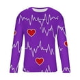 thumbnail image 4 of Fartey Men's Valentine's Day T Shirts Big and Tall Long Sleeve Crew Neck Workout Tshirts Fashion Funny Valentines Graphic Tees 2025 Purple S-4XL, 4 of 5