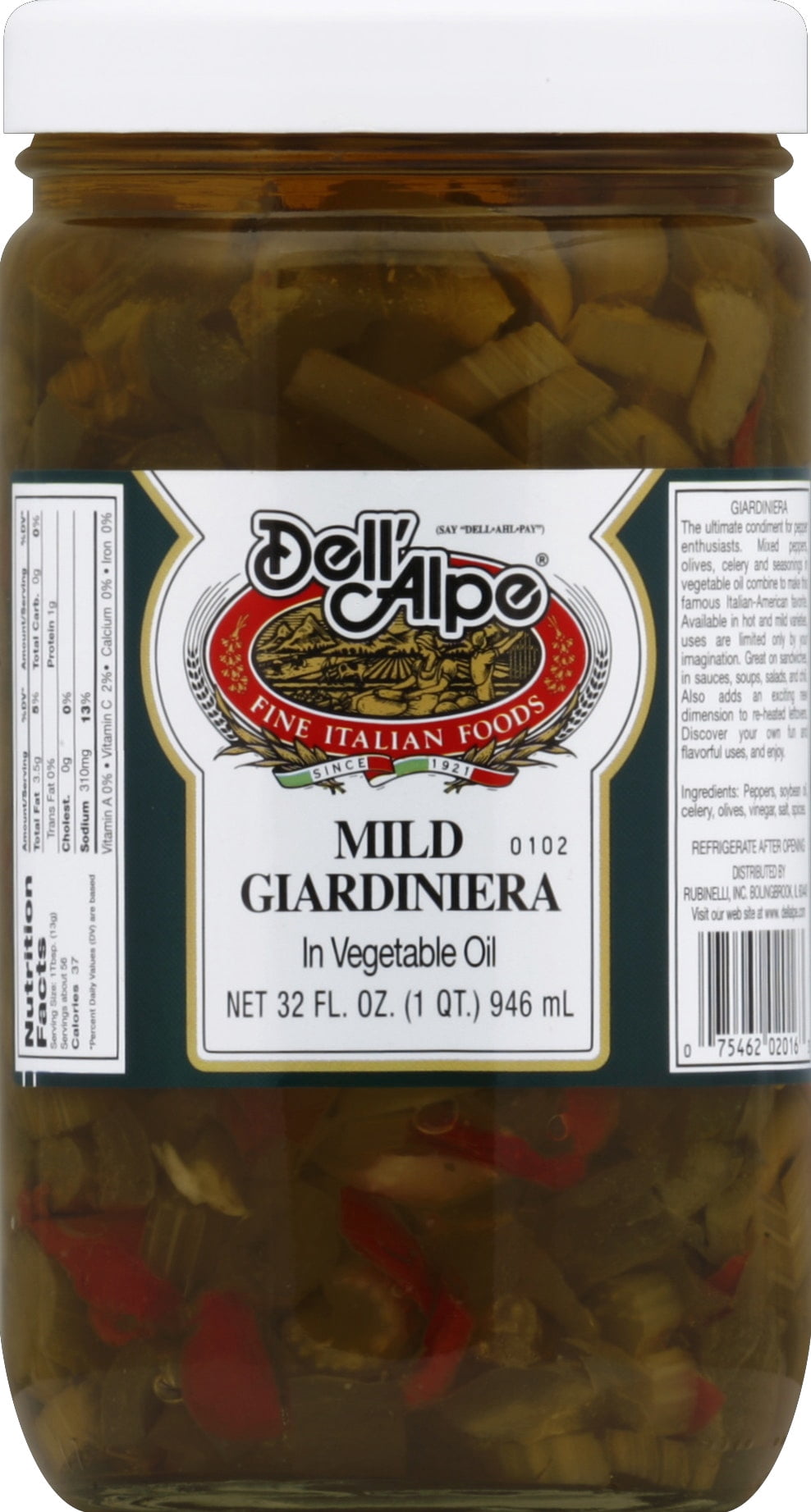 Dell Alpe Mild Giardiniera 32 oz (Pack Of 6)