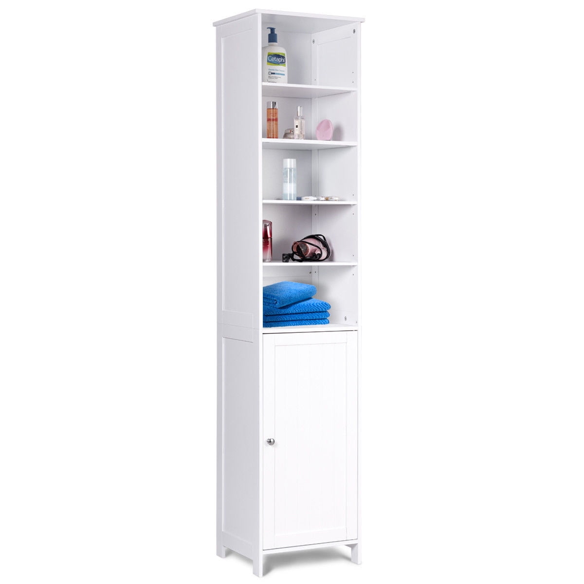 tall storage cabinets with doors for bathroom
