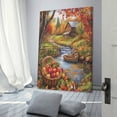thumbnail image 3 of Canvas Prints Autumn Cabin Fall Forest Lake Tree Leaves Canvas Picture Autumn Country Farm Artwork Wall Art For Kitchen 16x24inch for Modern Home Living Room Bathroom Décor Framed Artwork, 3 of 8