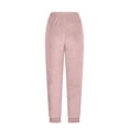 thumbnail image 5 of Feancey Womens Fleece Sweatpants Cinch Bottom Casual Fuzzy Pajama Pants High Waisted Drawstring Joggers Winter Plush Warm Lounge Trousers with Pockets Pink M, 5 of 9