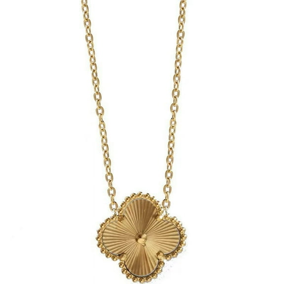 2 Side Four Leaf Clover Necklace for Women | Mother of Pearl Clover Pendant Necklace | Gold Plated Clover Necklace|14K Gold Plated Jewelry Gifts