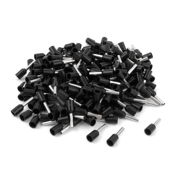 200Pcs E1508 16AWG Terminales de cable de extremo de crimpado aislados de ferrule negro