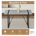 thumbnail image 4 of 55.1" x 31.4"x 29.9" Rustic Industrial Dining Table for 6 with 1.5" Thick Wood Tabletop and Black Metal Legs, Rectangular Farmhouse Table for Kitchen, Dining and Living Room, Light Gray, 4 of 9