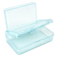 thumbnail image 7 of Double Layer Pencil Box, Large Capacity Plastic Hard Crayon Box, Durable Plastic Clear Marker Organizer with Snap Lid, Stackable Storage Boxes (Blue, 8''X5''X2''), 7 of 7