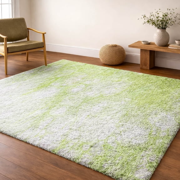 Addison Rugs Dream Shag Premium Machine Washable Transitional Abstract Aloe Rectangle Rug, 10' x 14'