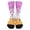 Pink1, variant on Ice Cream Waffle Cone Sprinkles Print Crew Crew Socks, Funny Novelty Colorful Food Pattern Mid Calf Socks For Men Women
