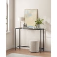 thumbnail image 2 of VASAGLE Entryway Table, Console Table, Tempered Glass Tabletop, Modern Sofa Table, Easy Assembly, with Adjustable Feet, for Living Room, Entryway, Ink Black and Slate Gray, 2 of 6