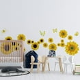 thumbnail image 5 of Wall Stickers Sunflower Wall Stickers with 3D Butterfly, Removable Wall Stickers Wall Decals Mural Decal Living Room DIY Art Decals (Yellow), 5 of 5