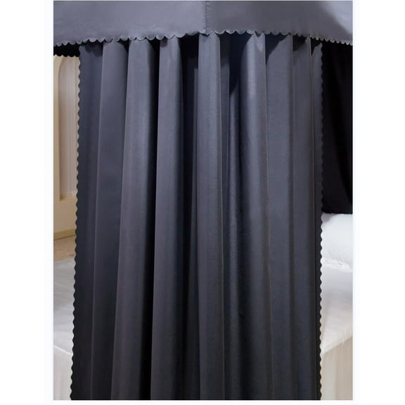 Joylife Bed Canopy Bed Curtains Set with 4 Corner Post Lightproof Black Bed Canopy for Girls, Canopy Curtains and Bed Canopy, Bed Canopy Curtains for Home Decorations ( Black, Queen)