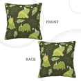 thumbnail image 3 of Square Throw Pillow Covers with Core, Fun Green Dinosaur Pillows for Sofa Beds, 20"x20", 3 of 9