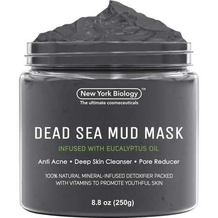 Dead Sea Mud Mask Infused with Eucalyptus - 100% Natural Spa Quality - Best Pore Reducer & Minimizer to Help Treat Acne, Blackheads & Oily Skin – Tightens Skin for a Visibly (Best Way To Treat Blackheads)