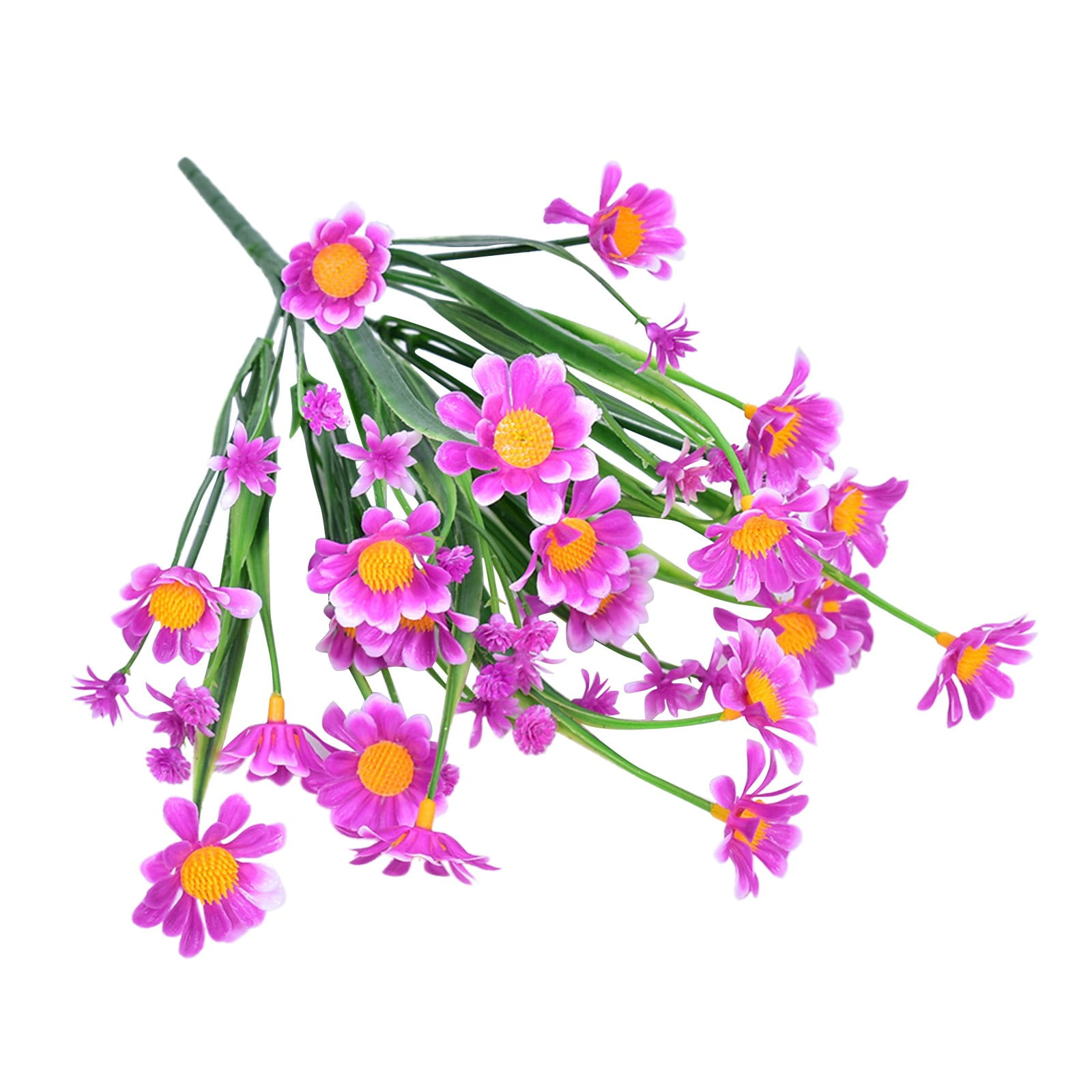 LKZQHMC Artificial Silk Flowers for Outdoor Faux Flowers 1 Bundle Fake Wildflowers Bulk Spring Summer Flowers Shrubs Plastic Daisies Flowers UV Resistant for Home Indoor Garden Patio Lawn Decoration