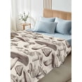 thumbnail image 4 of Twin Size Flat Sheet Only, Mushroom Soft Brushed Microfiber Bed Sheets, Farmhouse Retro Khaki Mushroom Hotel Quality Breathable Bedding Top Sheet, Easy Care, 66"x96", 4 of 9