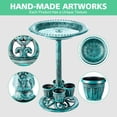 thumbnail image 5 of OBENSKY Bird Bath With 4 Planters 28" Height Pedestal Antique Outdoor Garden Decor Vintage Yard Art (Green), 5 of 8