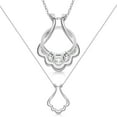 thumbnail image 1 of Collar con soporte para anillos Emily C de acero inoxidable, diseño de vieira, 1 of 7
