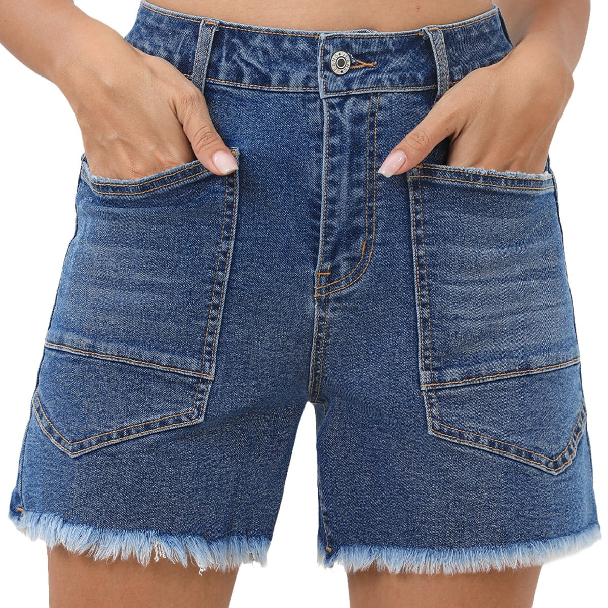 YouLoveIt Mid Rise Stretchy Denim Jeans Shorts Bermuda Denim